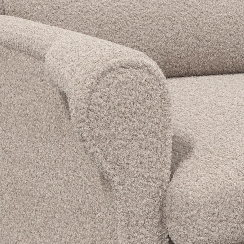 Poltrona Ergonomica Grigio chiaro Poliestere, Legno Standard