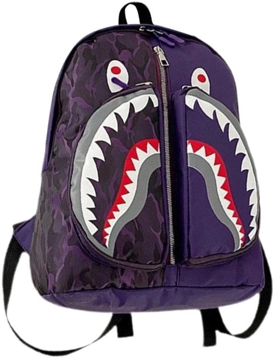 Zak con pattern di squalo - Materiale Oxford impermeabile - Spalle regolabili - Grande capacità - Adatto a scuola/lavoro - Dimensioni 30x40x13cm - Borsa da scuola