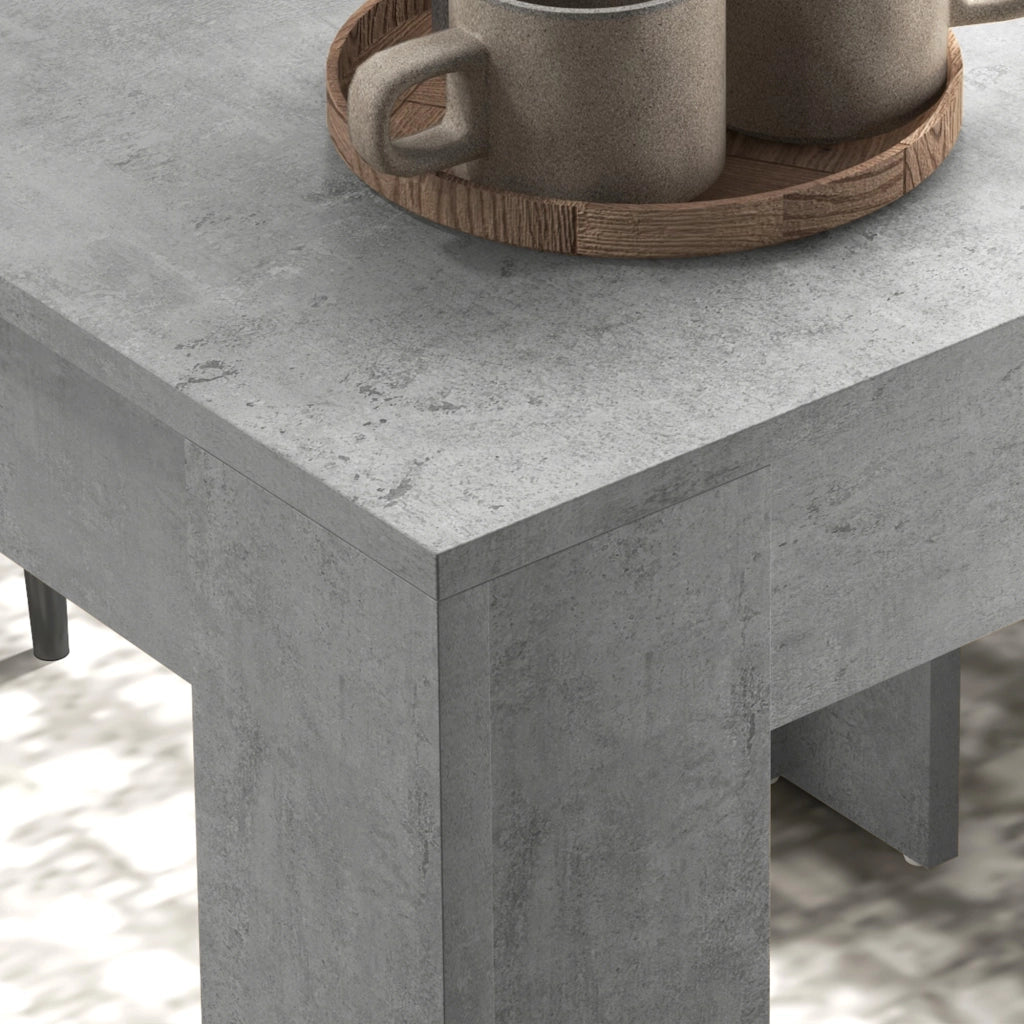 Tavolo da Pranzo con Sedie ¨C zephmum ¨C Grigio, Legno, 80x80x76 cm