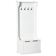 Mobile ingresso con panca, appendiabiti e gancio ¨C zephmum ¨C bianco 71.5x39.5x170 cm