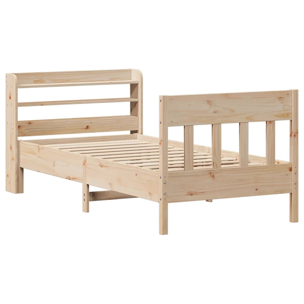 vidaXL Letto senza Materasso 75x190 cm in Legno Massello Pino