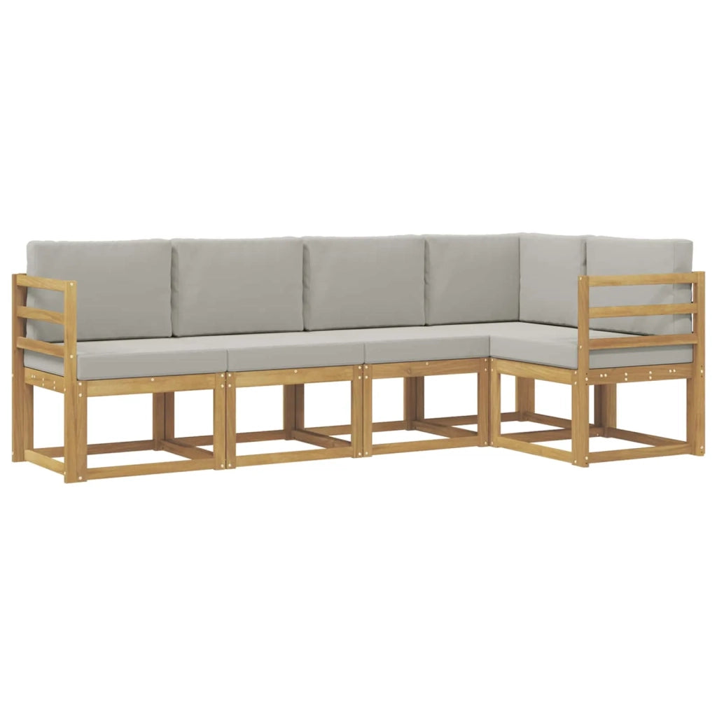 Set di divani da esterno 5 pcs Bianco e Grigio Chiaro 3387615