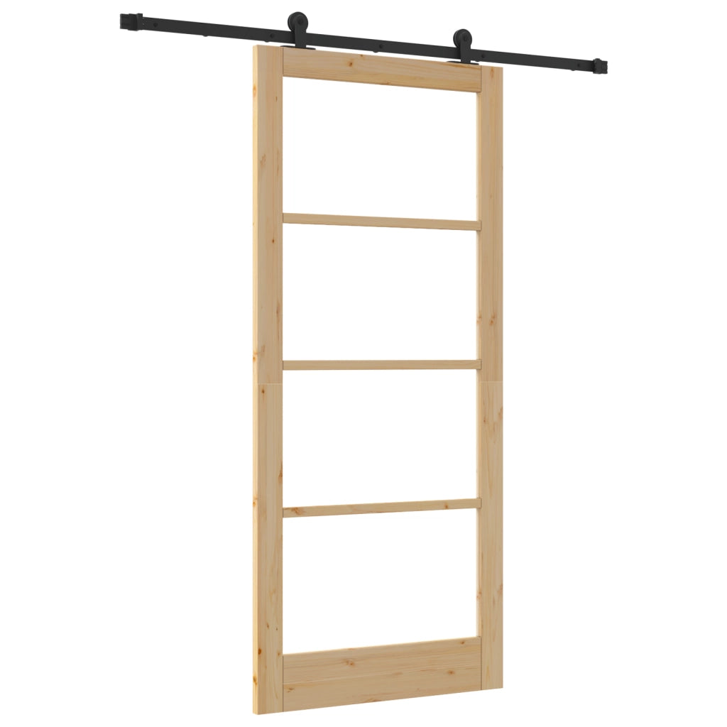 Porta Scorrevole  con Maniglie 'ORKDAL'Legno Massello & Vetro