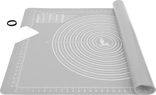 Mat di protezione antiscivolo in silicone, Grande 71 x 51 cm, Mat di silicone XL, Fondant, Mat di impasto per pizza, Mat con tagliatore di impasto, Mat per l'impasto con epoxy.