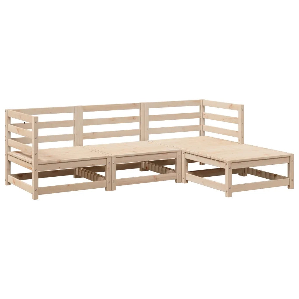 Set Divani da Giardino 4 pz | Set Salotto da Giardino in Legno Massello di Pino