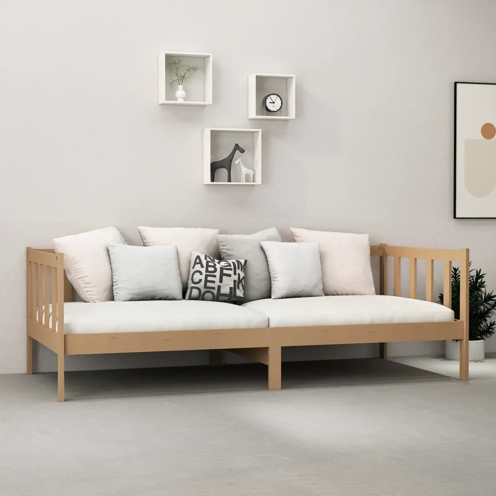 Divano Letto con Materasso 90x200 cm ambra in Legno di Pino 3083617