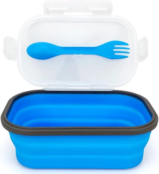 Bento-lunchbox in silicone - Lekvrij, opvouwbaar - 1000 ml - Resistente al microonde - 20,5 x 13 cm