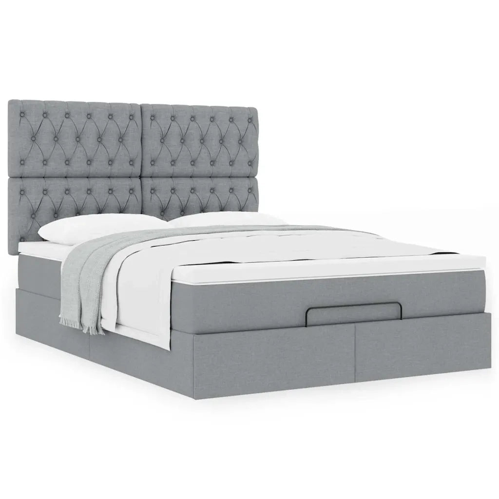 Struttura Letto Pouf con Materasso 140x190 cm in Tessuto 3313237