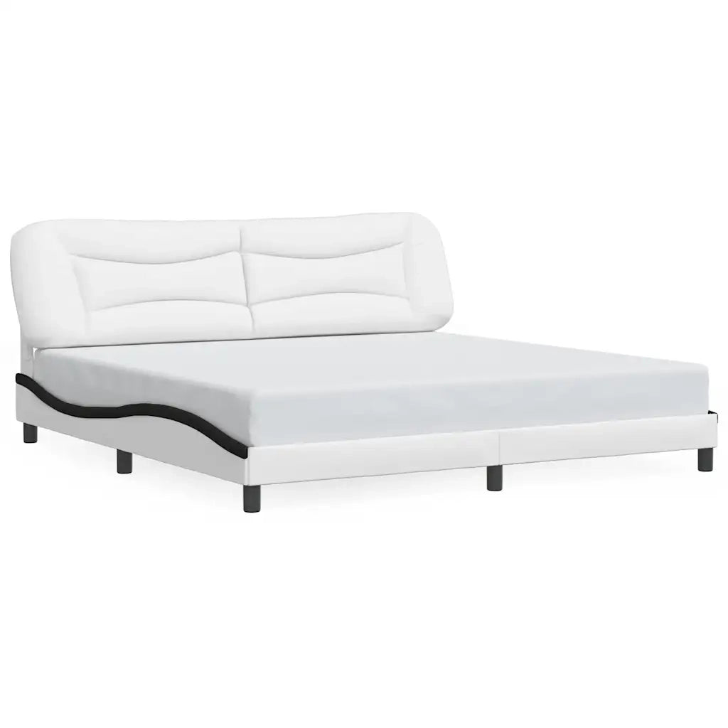 Giroletto con Testiera Bianco e Nero 200x200 cm in Similpellecod mxl 114648