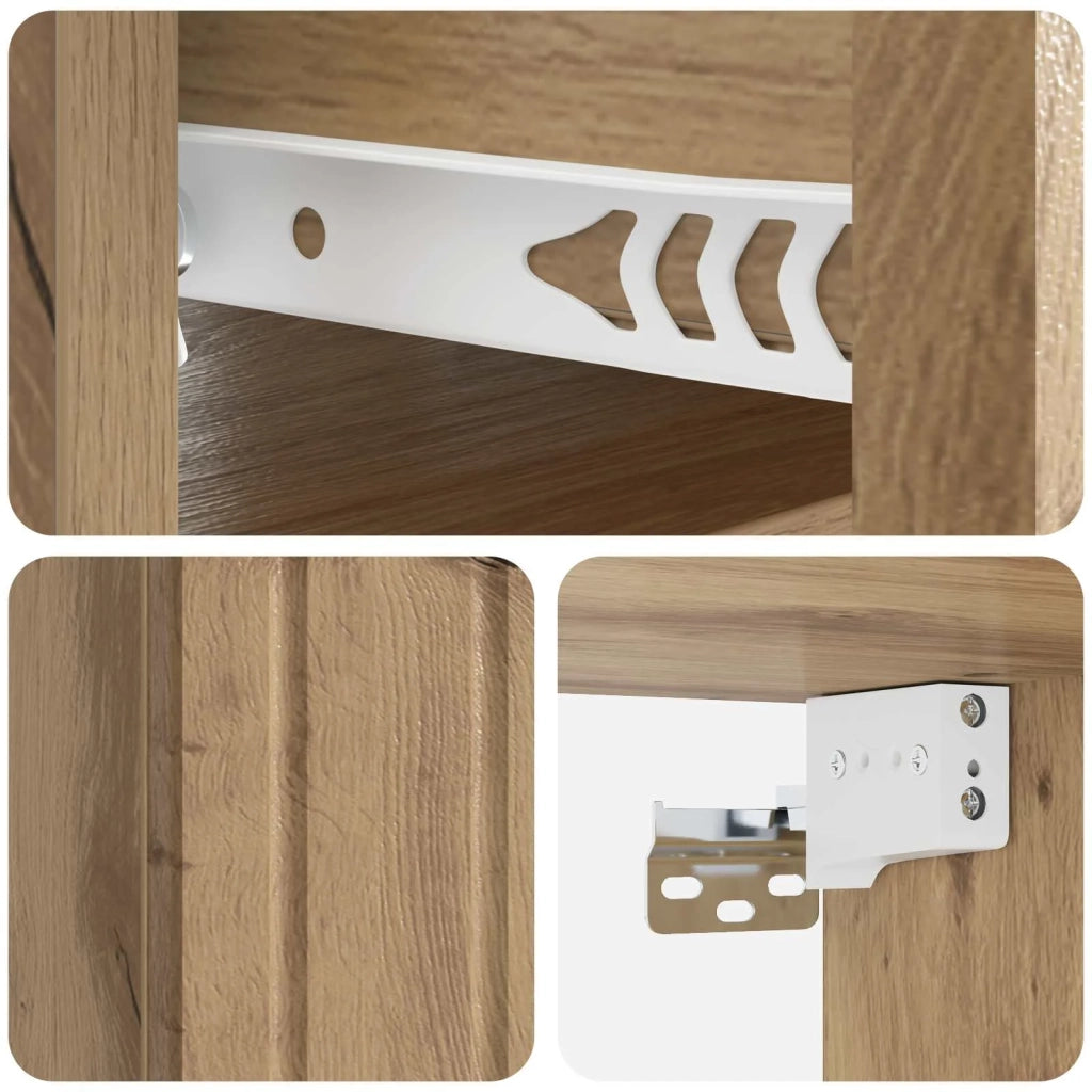 Mobiletto da notte a muro Rovere Artigianale 33 x 34,5 x 24 cm 898273