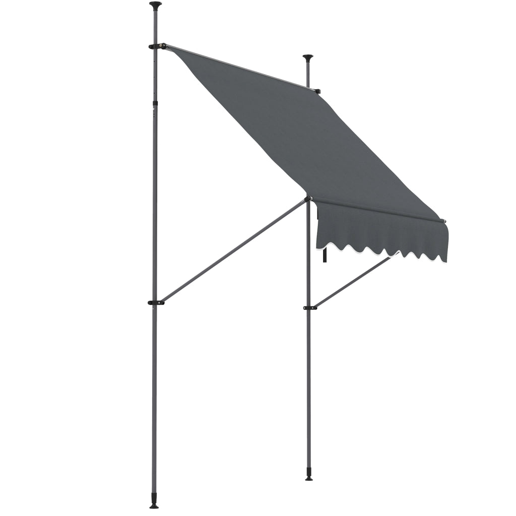 Telo Manuale Retrattile con Manovella ¨C zephmum ¨C Grigio Scuro 200x120x210-300 cm
