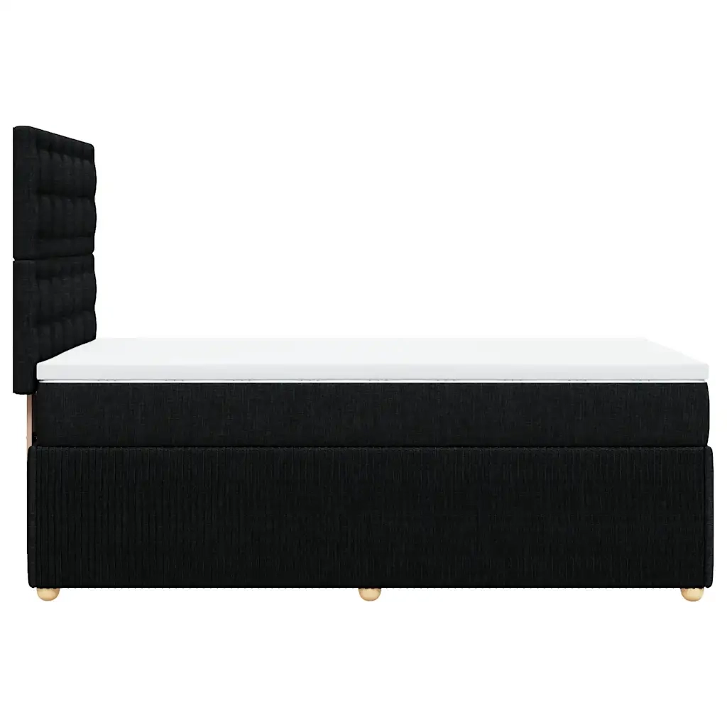 vidaXL Giroletto a Molle con Materasso Nero 90x190 cm in Tessuto
