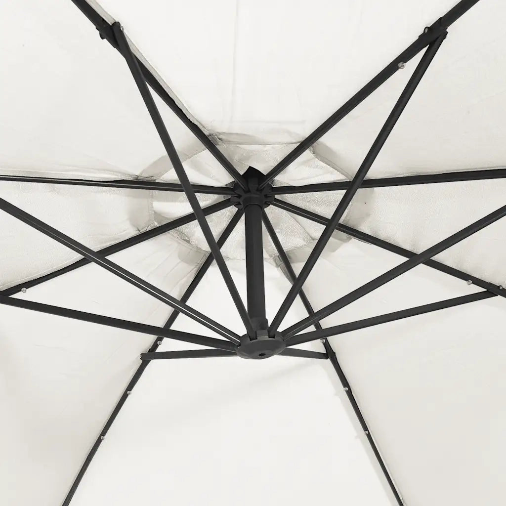 Ombrello | Parasolne Pensile con Luci LED 300 cm Sabbia Palo in Metallo