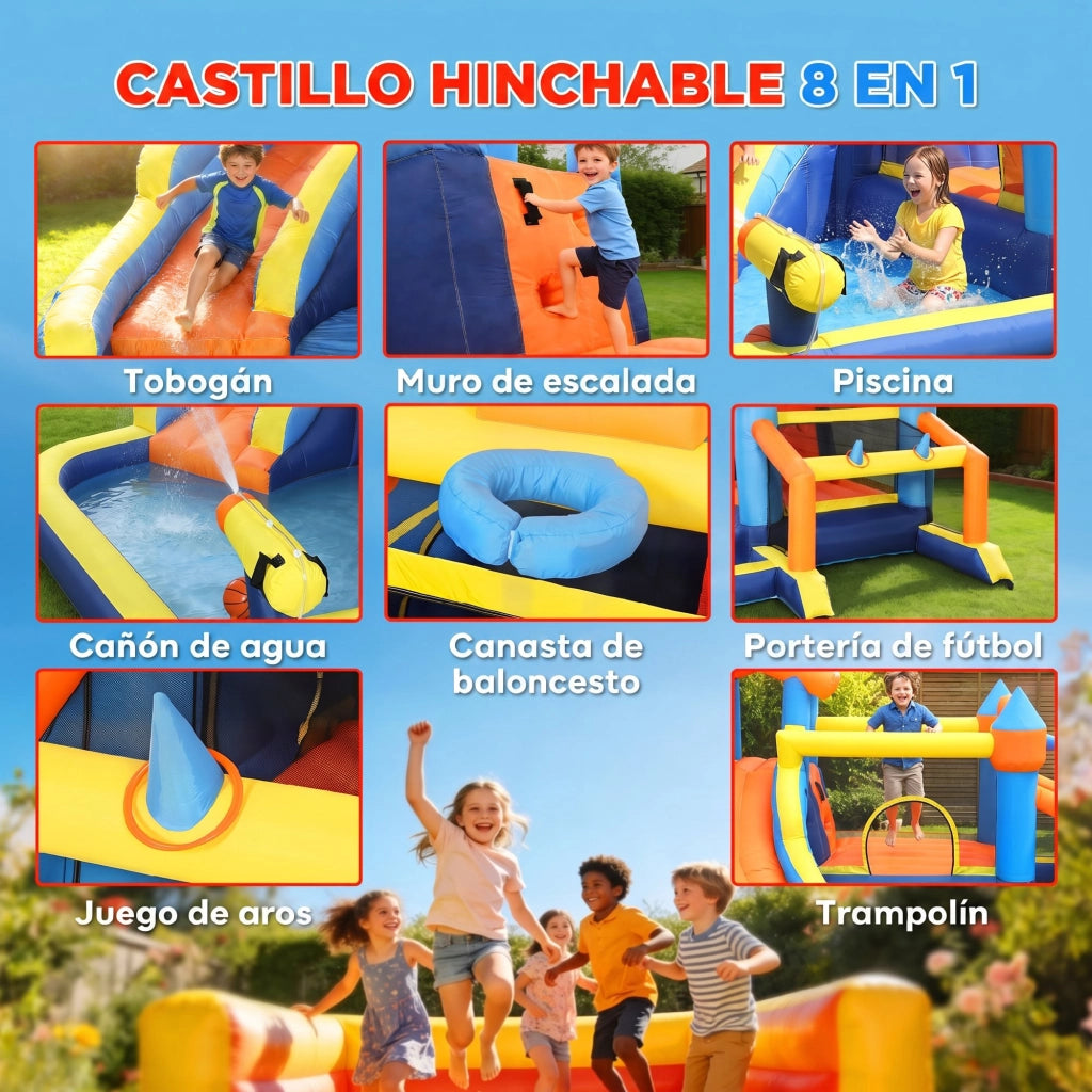 Castello gonfiabile acquatico 8 in 1 ¨C zephmum ¨C con soplador 550W