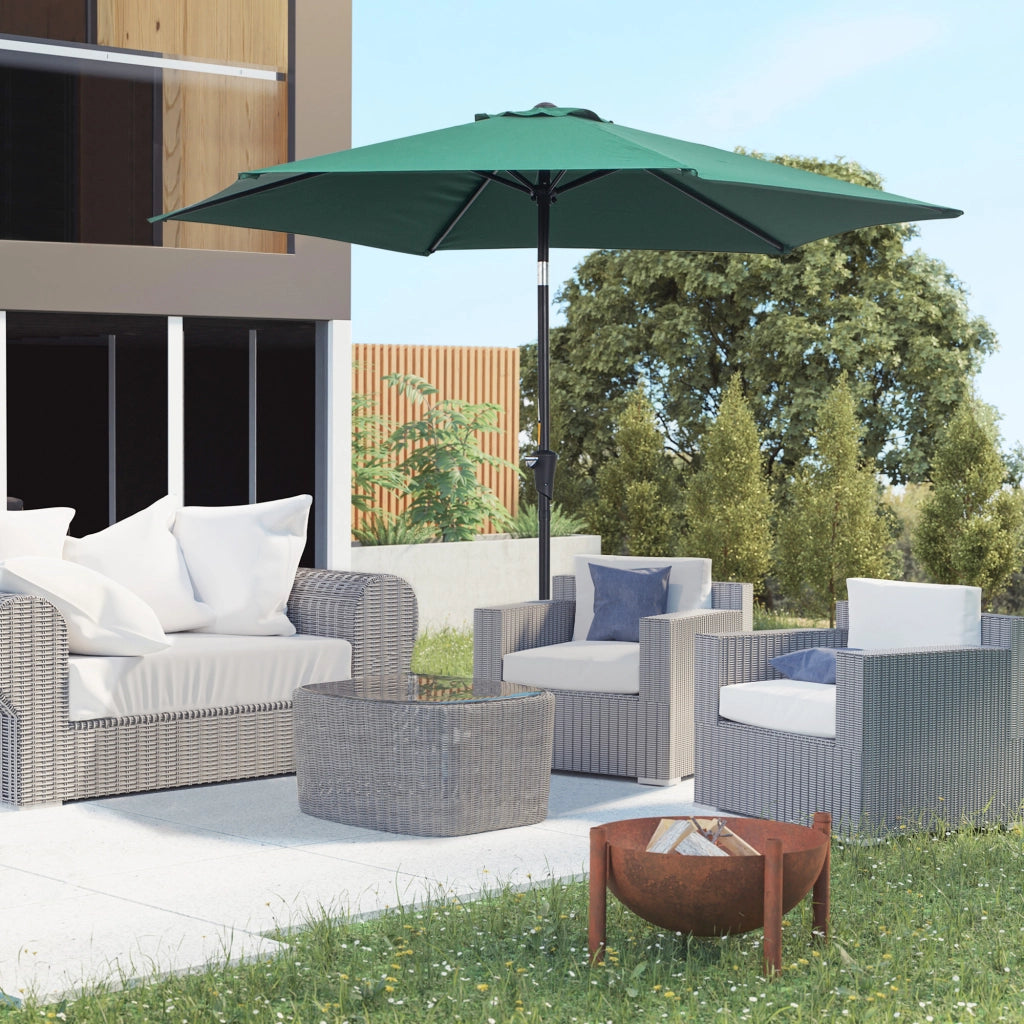 Ombrellone da giardino inclinabile ¨C zephmum ¨C alluminio verde scuro ?260x235 cm