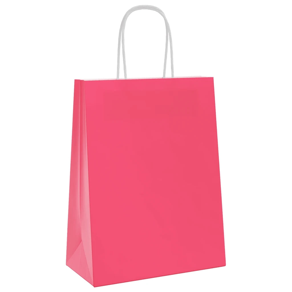 Sacchetti di Carta 50 pz con Manici Rosa 21x11x28 cm CFW1268103