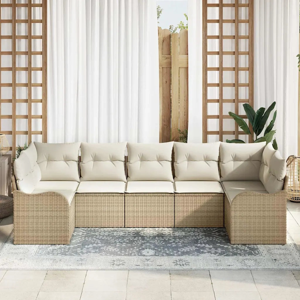 Set Divano da Giardino Beige polyrattan 3345851
