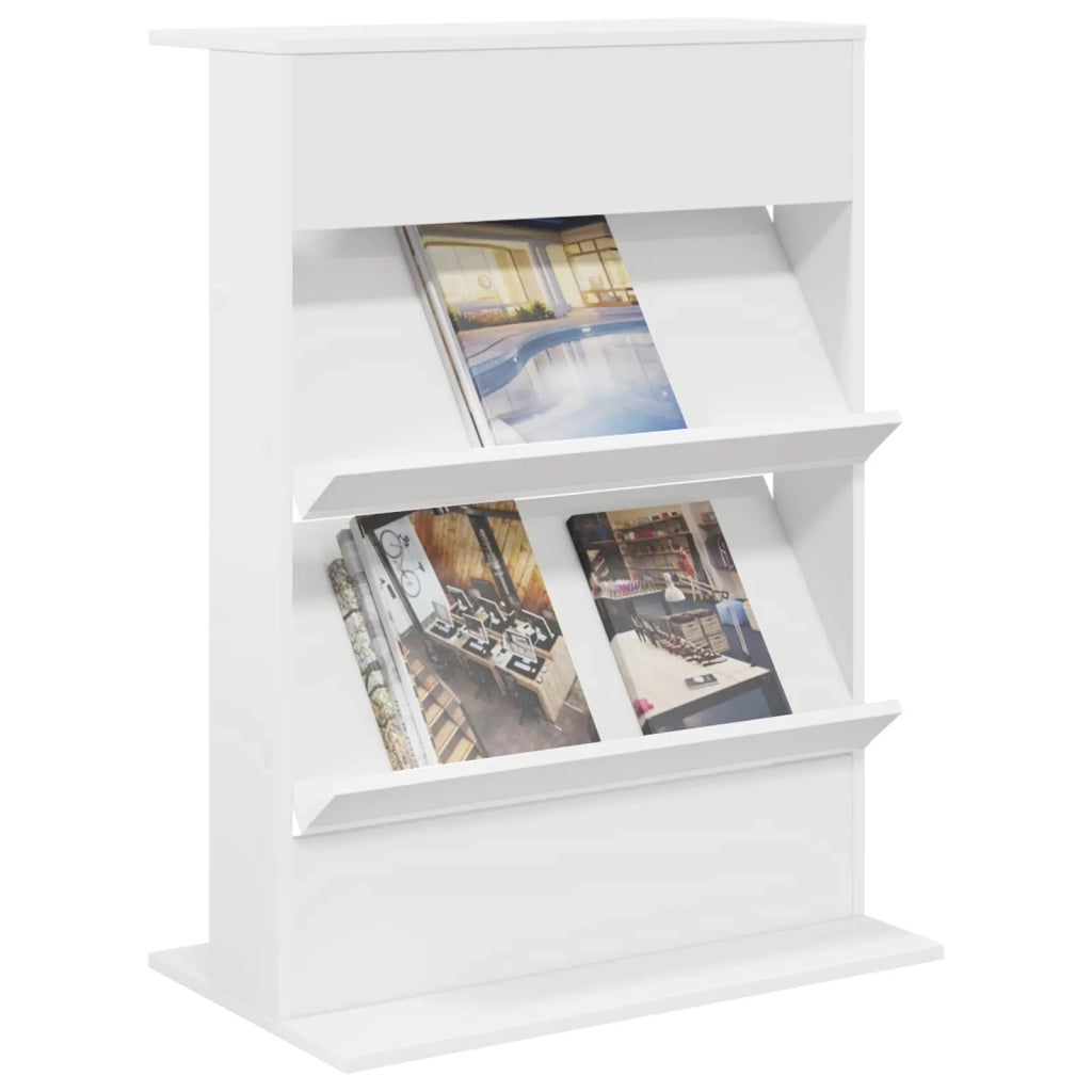 Scaffale per riviste Bianco 70 x 41 x 96 cm Legno multistrato 899535
