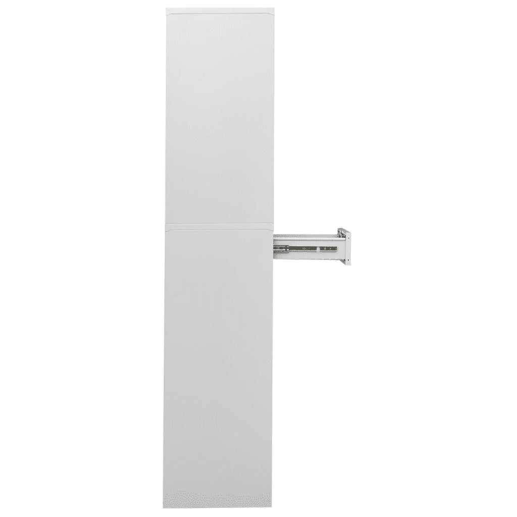 Armadio per Ufficio Grigio Chiaro 90x40x180 cm Acciaio e Vetro 336422