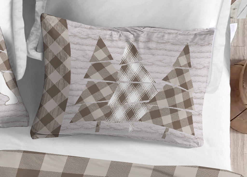 Copripiumino Sacco Piumone Cotone Flanella Pensieri Delicati Disegno Canada - Matrimoniale - Beige