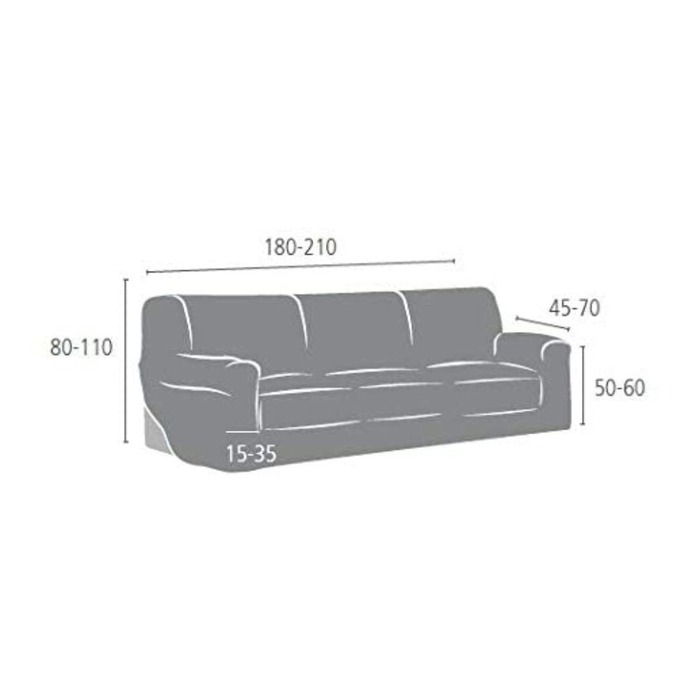 Copridivano 3 posti grigio Troya elastico 180-210