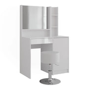 Vicco Tavolo da toeletta Bianco/bianco lucido 89.8 cm 4 parti