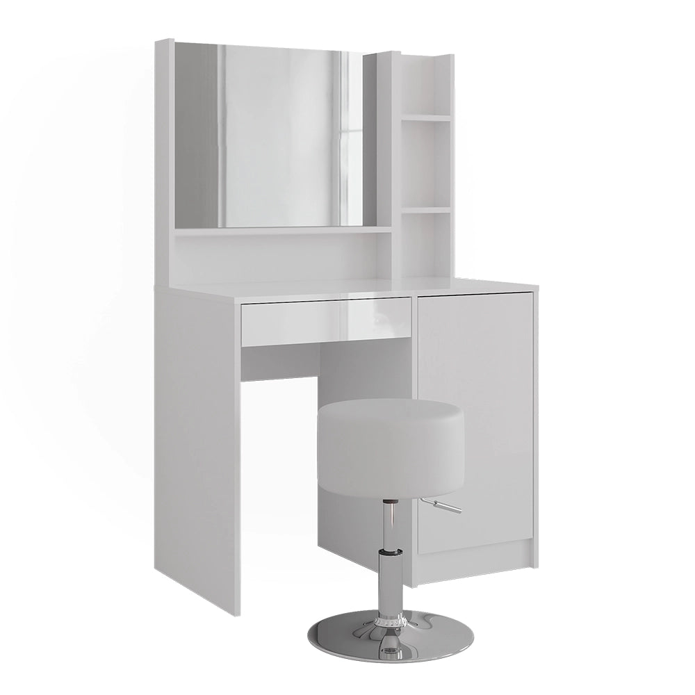Vicco Tavolo da toeletta Bianco/bianco lucido 89.8 cm 4 parti