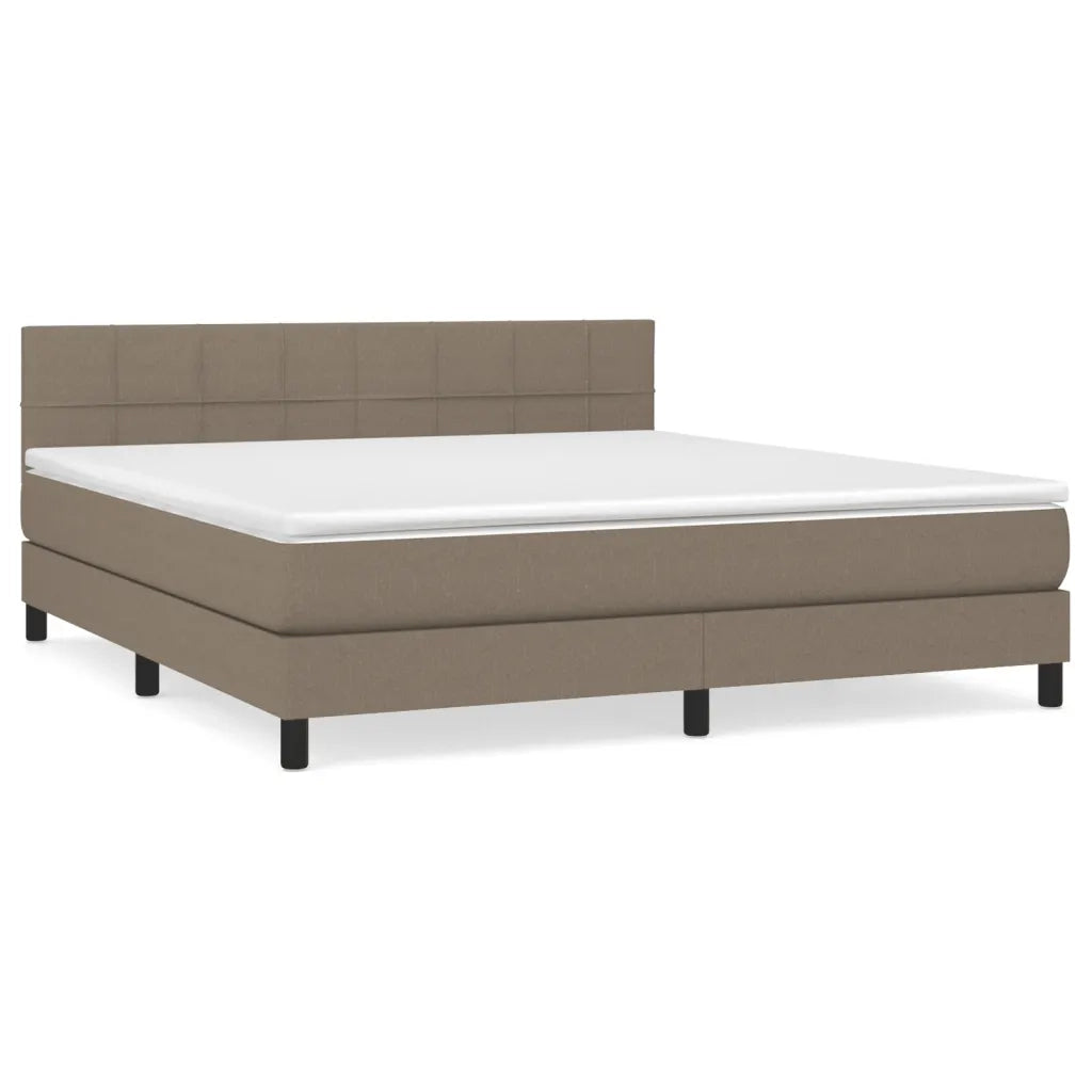 Giroletto a Molle con Materasso Tortora 180x200 cm in Tessuto 3140077