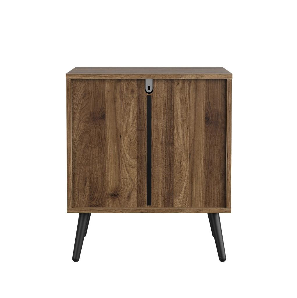 Comodino con cassetto e ripiano aperto 45 x 40 x 53 cm MDF effetto noce
