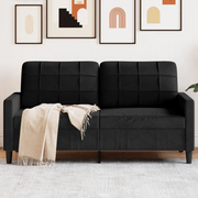 vidaXL Divano a 2 Posti Nero 140 cm in Velluto