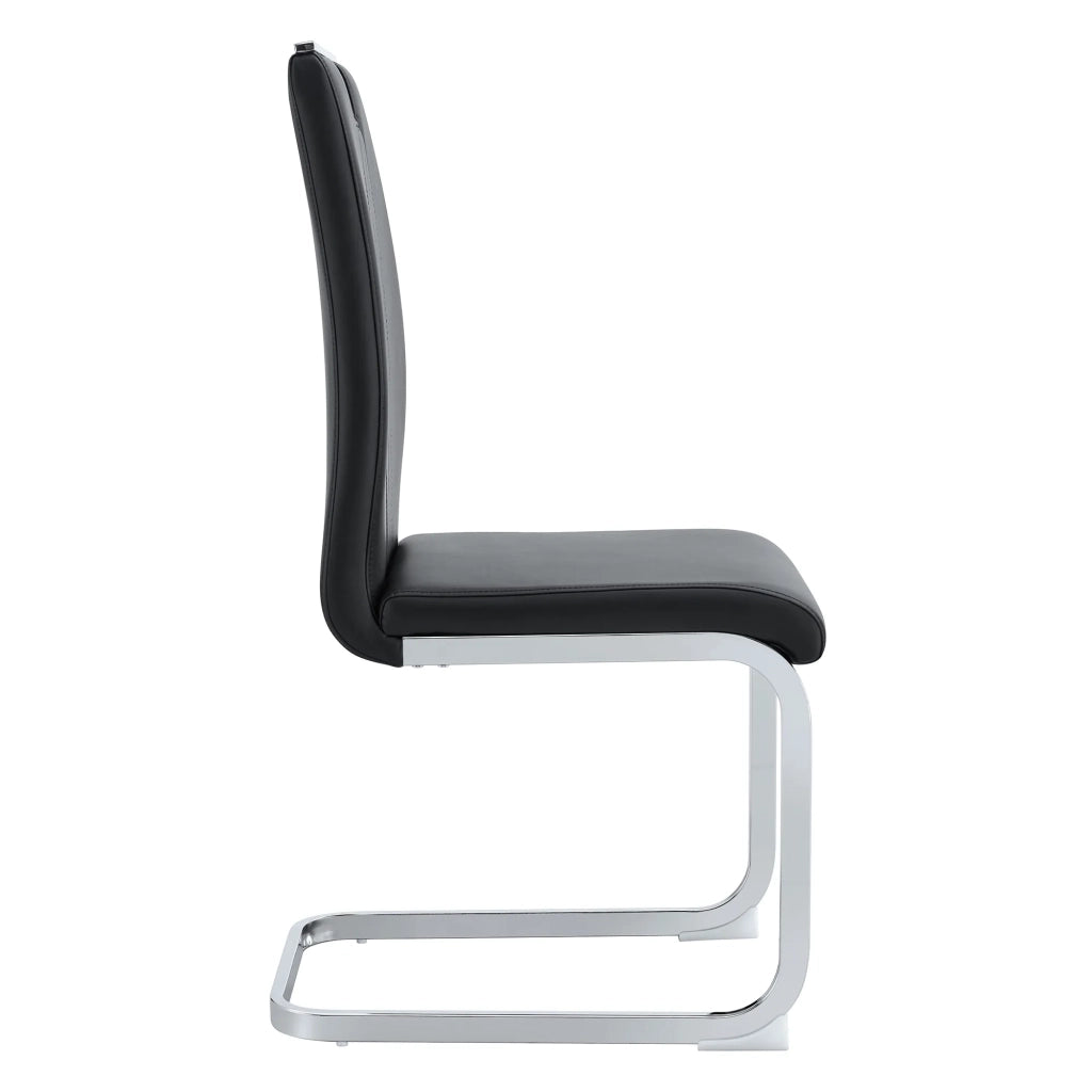 Set di 4 sedie nere in PU, design ad arco per interni moderni e industriali