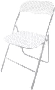 SET 6 SEDIE PIEGHEVOLI IMBOTTITE GOLF BIANCO, 44X45X78H CM, SEDUTA COMODA, PORTATILE, STRUTTURA IN METALLO, SLIM, SALVASPAZIO, RESISTENTE
