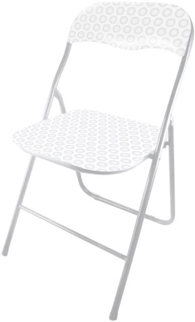 SET 6 SEDIE PIEGHEVOLI IMBOTTITE GOLF BIANCO, 44X45X78H CM, SEDUTA COMODA, PORTATILE, STRUTTURA IN METALLO, SLIM, SALVASPAZIO, RESISTENTE