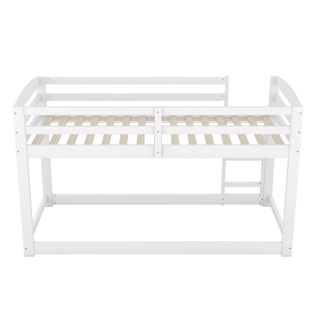 Letto a castello basso 90x200 cm in legno di pino bianco