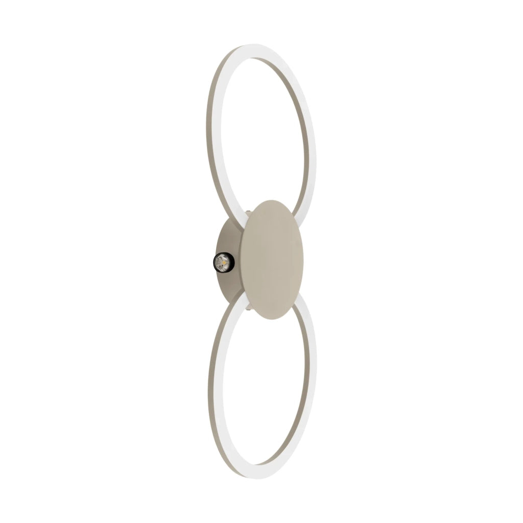 Plafoniera Moderna Venticello 1 Alluminio Marrone 2 Luci Led 20,9W 2400+135Lm