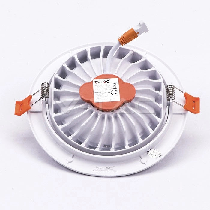FARETTO LED DA INCASSO ROTONDO 20W COB CHIP SAMSUNG ANGOLO REGOLABILE 1600LUMEN LUCE BIANCO NATURALE 4000K