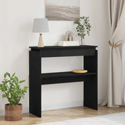 Tavolo consolle Rovere Nero 80 x 30 x 80 cm Legno multistrato 862661