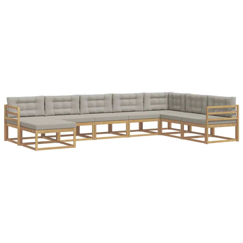 Set di divani da esterno 8 pz Bianco e Grigio Chiaro 3386850