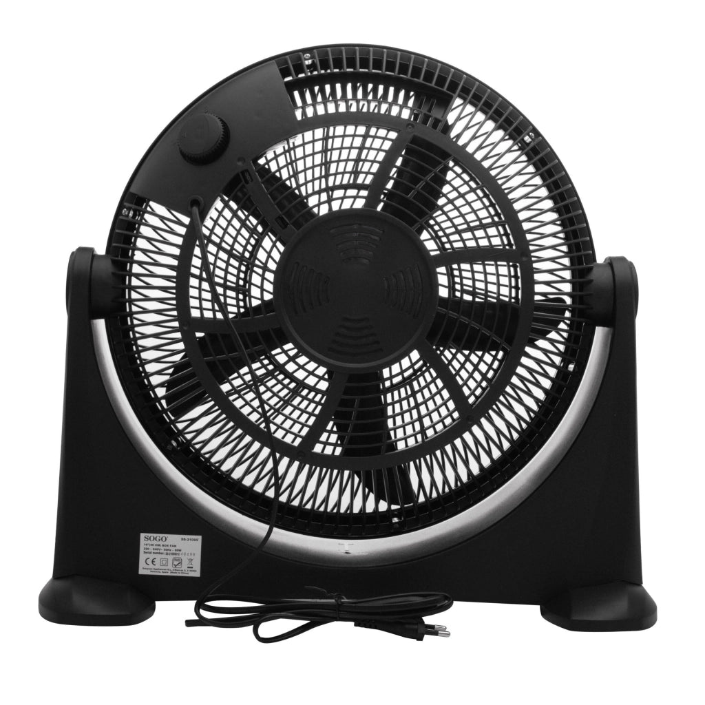 Ventilatore box 40 cm ad alta velocità 80W, 3 velocità e inclinazione regolabile per aria potente e silenziosa - Sogo