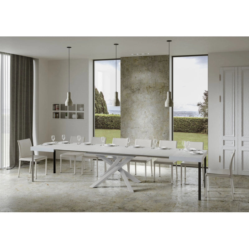Tavolo allungabile 140/400x90 cm Volantis telaio Bianche - Bianco Frassino