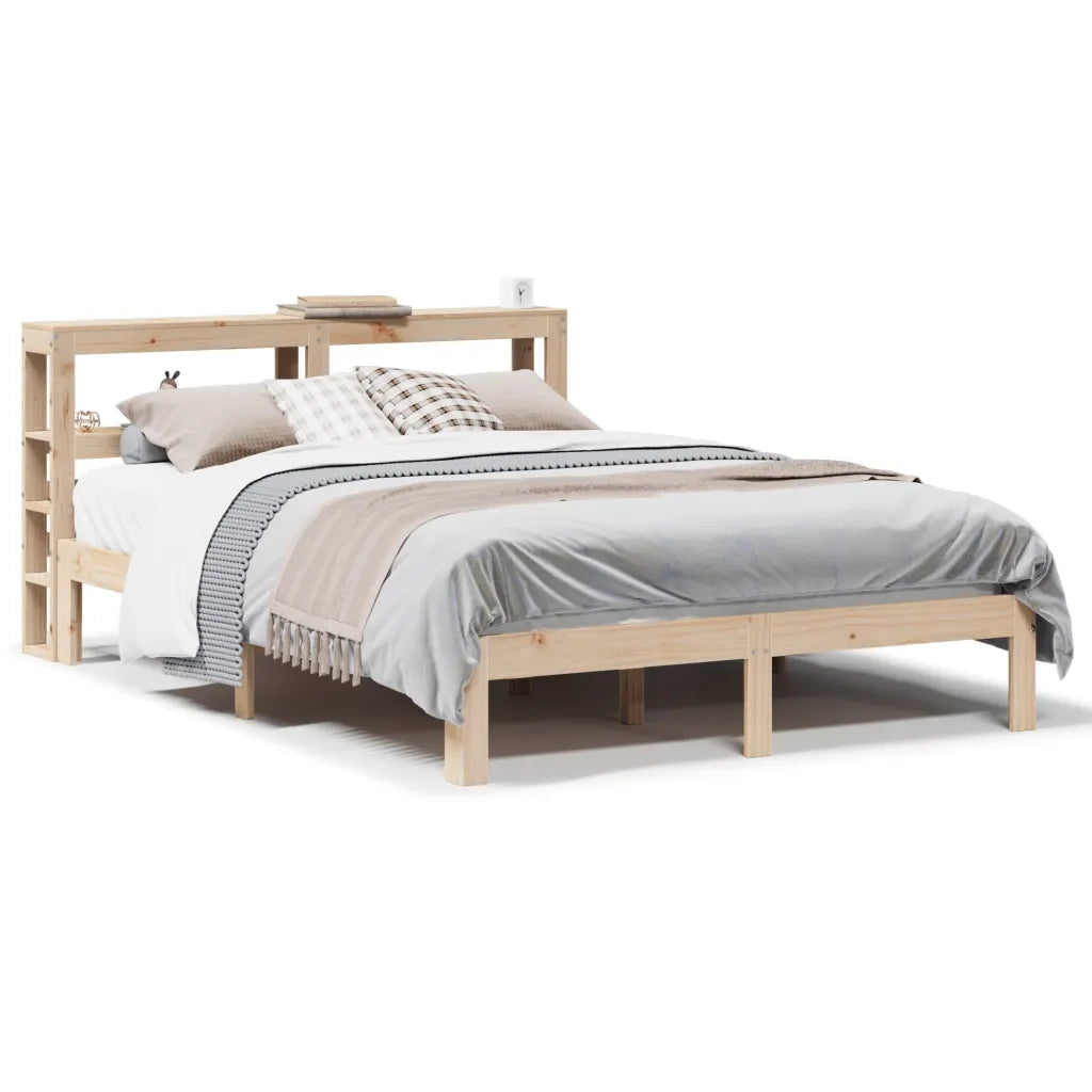 Giroletto con Testiera 140x190 cm in Legno Massello di Pino 3306039