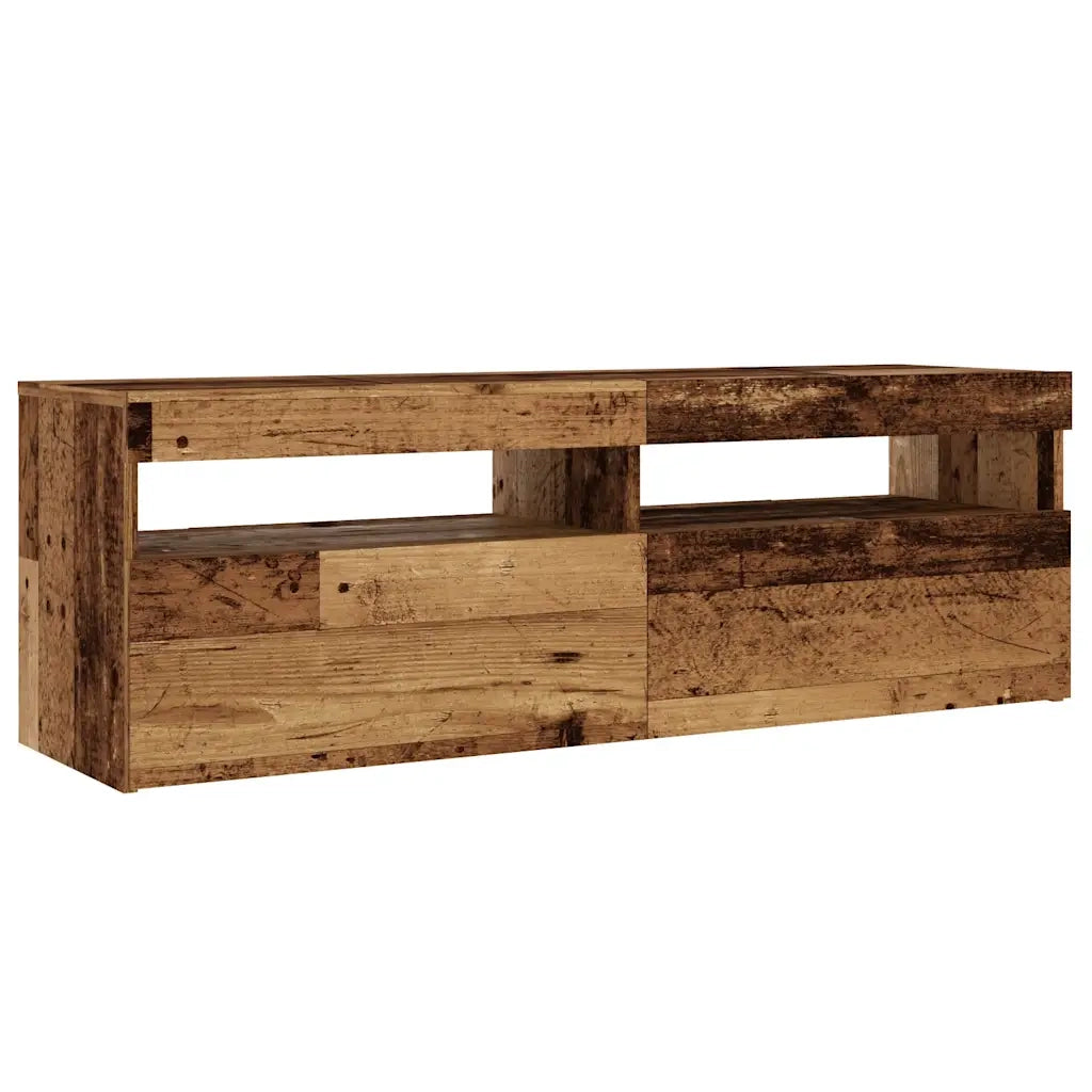 Mobile TV sospeso moderno con vano contenitore 120 x 35 x 40 cm legno composito con finitura effetto legno anticato 02_0050840