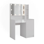 Vicco Tavolo da toeletta Bianco/bianco lucido 89.8 cm 4 parti