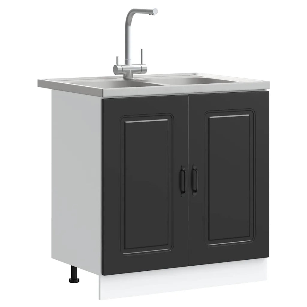 Mobile da cucina con porta Kalmar Nero 80 x 46 x 81,5 cm 3315002