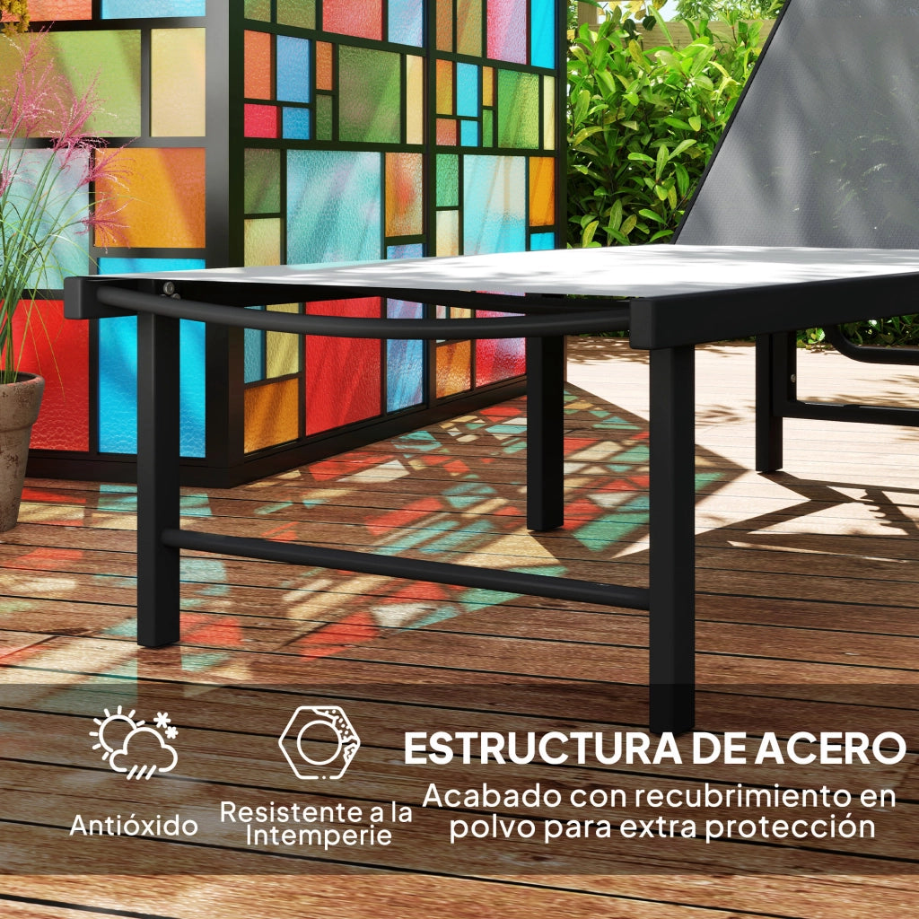 Poltrona Reclinabile da Giardino ¨C zephmum ¨C Grigio 166x60x84 cm