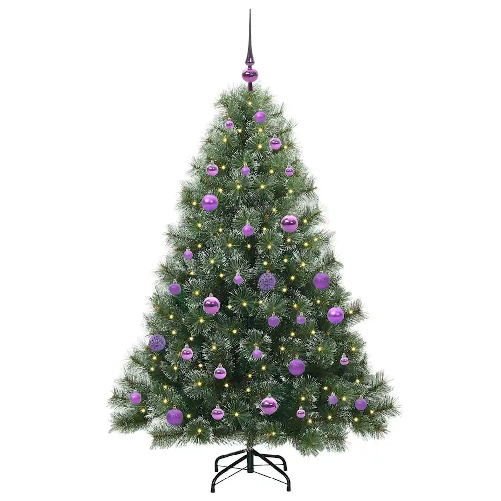 Albero di Natale | Decorazioni natalizie artificiale con 150 LED Verde 150 cm PE e PVC