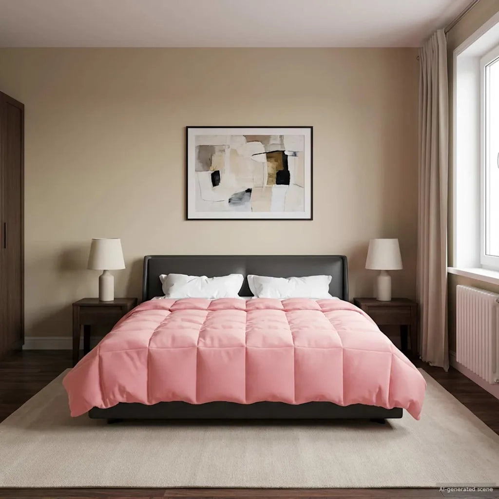 Duvet Invernale Trapuntato Rosa 220 x 240 cm Microfibra