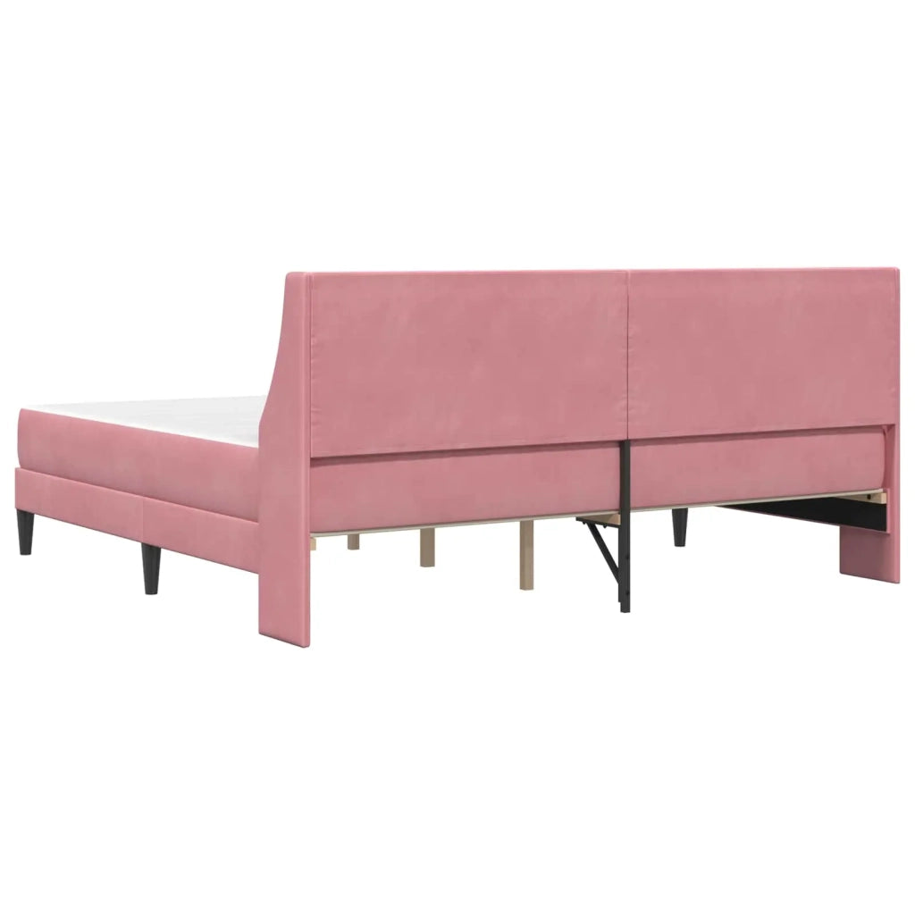 Struttura letto con materasso Rosa 200 x 200 cm Velluto