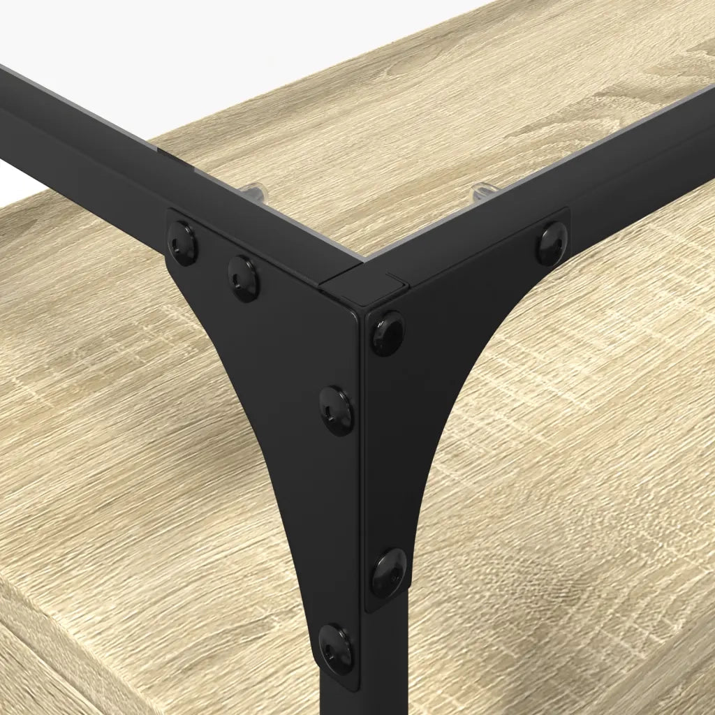 Mobile TV Piano-Credenza per TV-Console TV Vetro Rovere Sonoma 98x35x51 Legno Multistrato