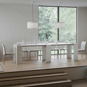 Consolle allungabile 78x47/299 cm Allin bianco spatolato allunghe interne